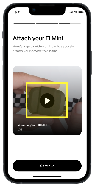 Fi Mini attachment video in activation flow