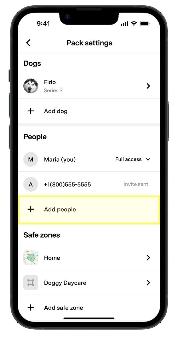 Add people highlighted