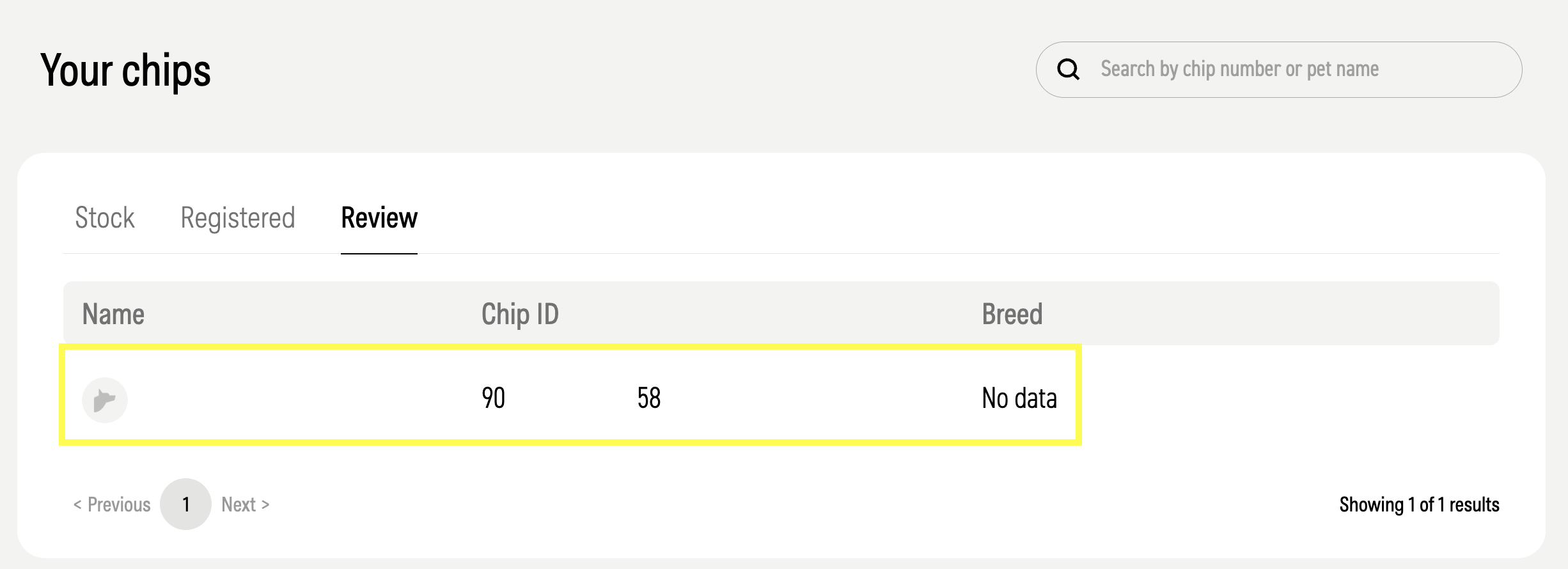 Chip ID highlighted