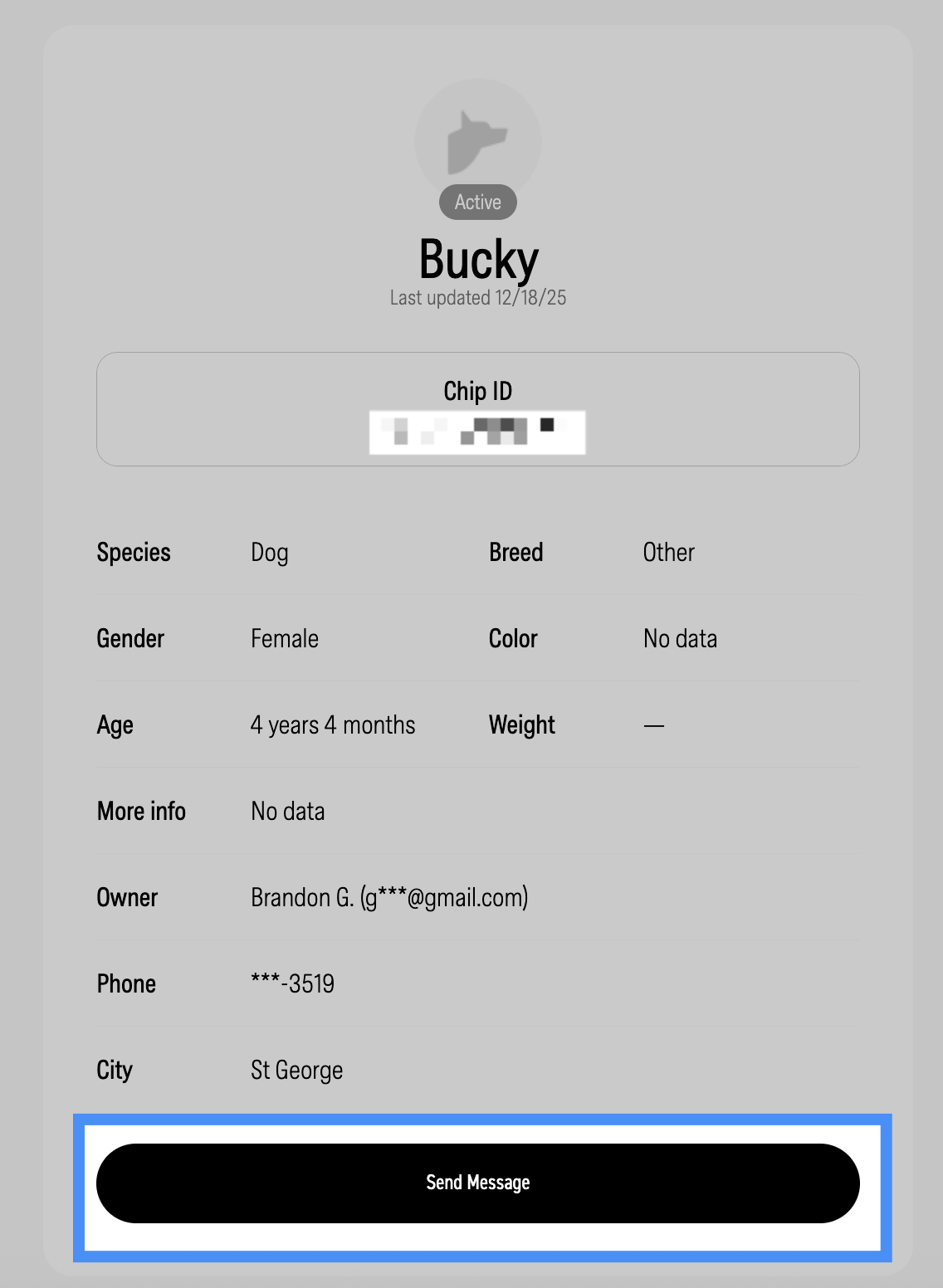 Profile page in Fi Nano site