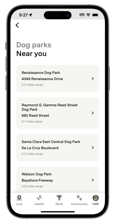 Dog Parks list