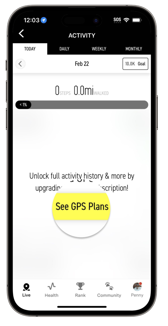 The Activity Summary screen with the See GPS Plans button highlighted.