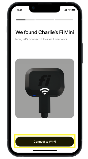 connect to wi-fi highlighted