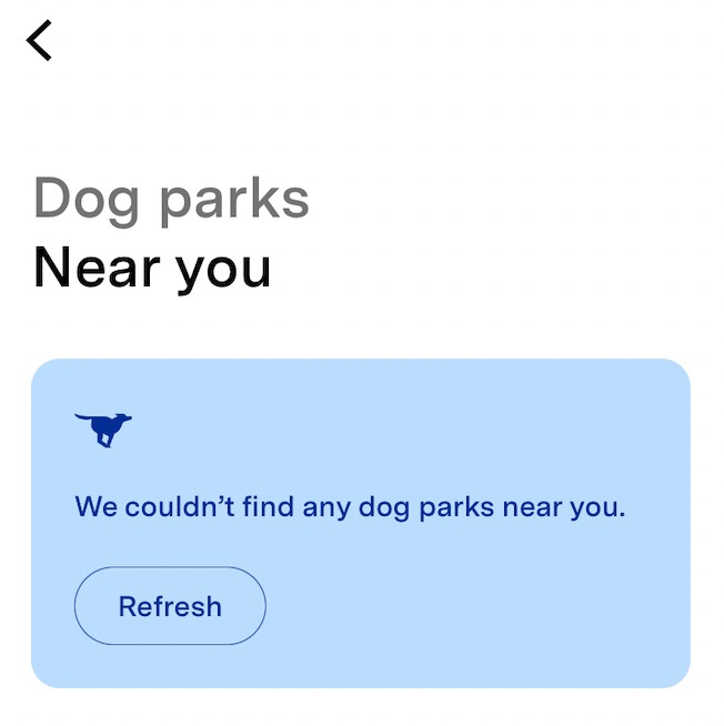 Ziņojums par tuvumā esošajiem suņu parkiem